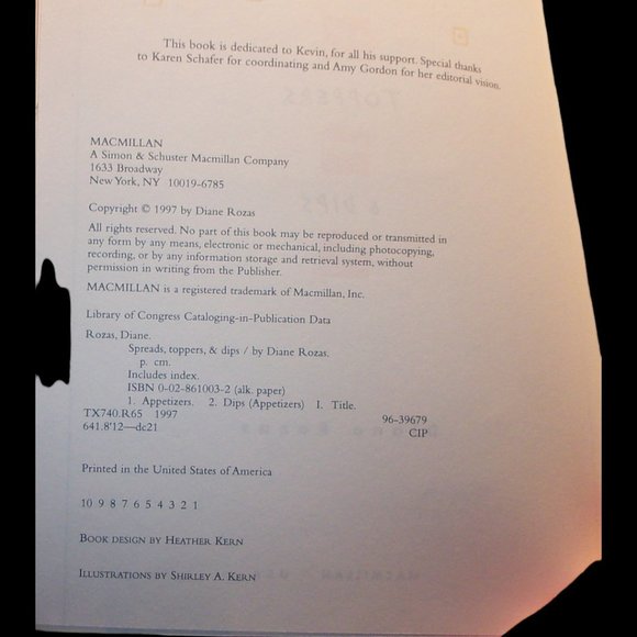 Cookbook Classis & International Spreads Toppers and Dips by Diane Rozas - Picture 2 of 4